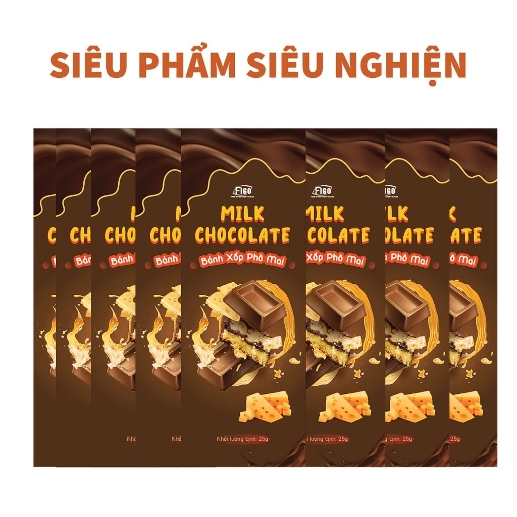 [SIÊU PHẨM SIÊU NGON-COMBO 10 HỘP 20G] Kẹo socola sữa nhân bánh xốp phô mai FIGO