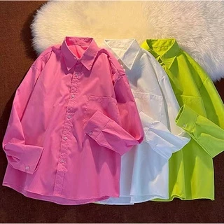 Hàng Mới Về Áo Sơ Mi Dài Tay Dáng Rộng Phong Cách Hàn Quốc Baju Wanita Lengan Panjang Hàng Mới Dành Cho Bạn Nữ