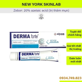 Derma forte gel (15g) chứa azelaic acid, vitamin C - giúp giảm thâm mụn, dưỡng trắng