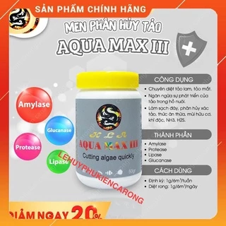 AQUA MAX 3 Men Diệt Tảo, Rêu Hại Phân Hủy Các Chất Hữu Cơ Cho Hồ Cá Hủ 50gram