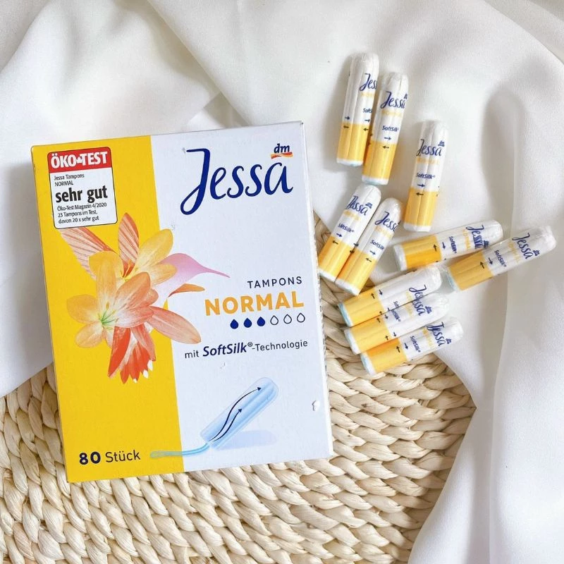 Băng vệ sinh tampon Jessa 3 giọt normal hộp 80 chiếc hàng Đức