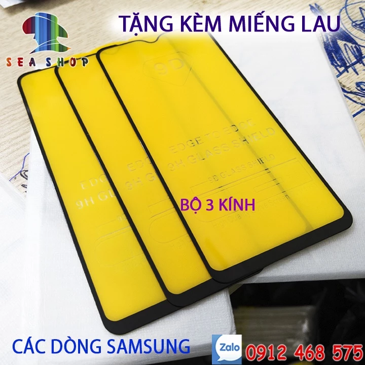 [BỘ 3] Kính cường lực 9D Samsung A50, A30, A50S, A50, A10S, A31, M21, M31, M30, M10, M30S, M10S, A10, A30S - Full màn