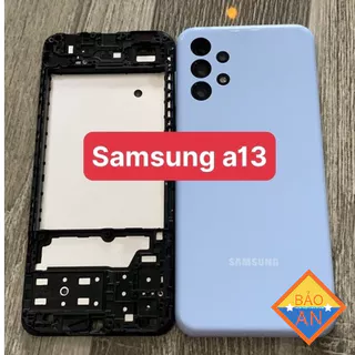 bộ vỏ samsung A13 / 4g ( sườn, lưng, kính cam, nút bấn ) zin