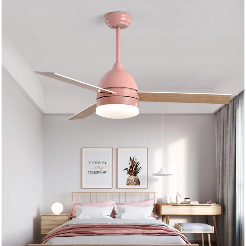 Quạt trần phong cách Bắc Âu, trang trí phòng khách , phòng ngủ, quán trà sữa, quán cà phê [3 Cánh gỗ 42 inch ] XH-668C