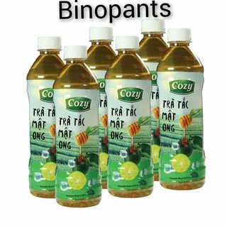 [Lốc 6 chai ] Trà hoa quả cozy tắc mật ong , đào sả , vải , ô long xoài ( 6 chai * 455ml )