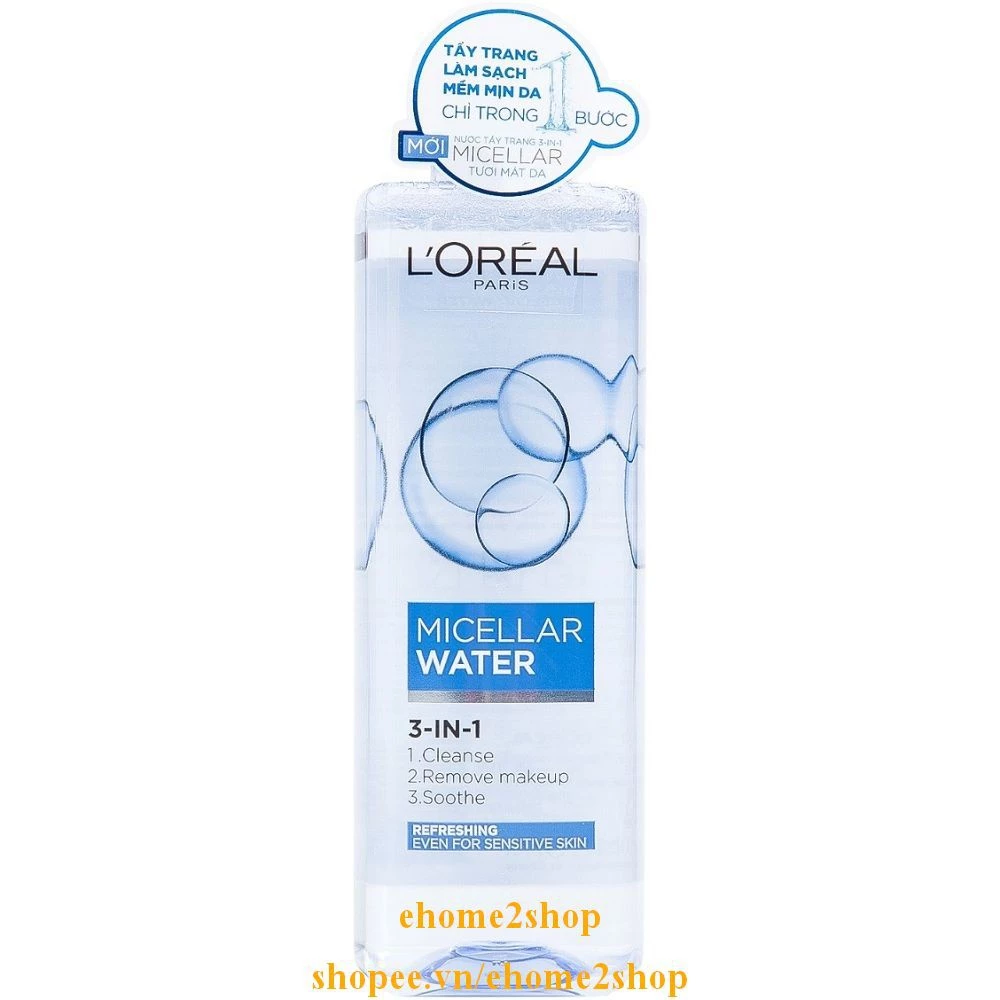 Nước Tẩy Trang 400ml (Xanh) Loreal Paris Micellar WaterTươi Mát shopee.vn/ehome2shop.