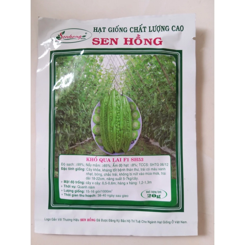 Hạt giống khổ qua lai F1 SH53  Sen Hồng gói 20g