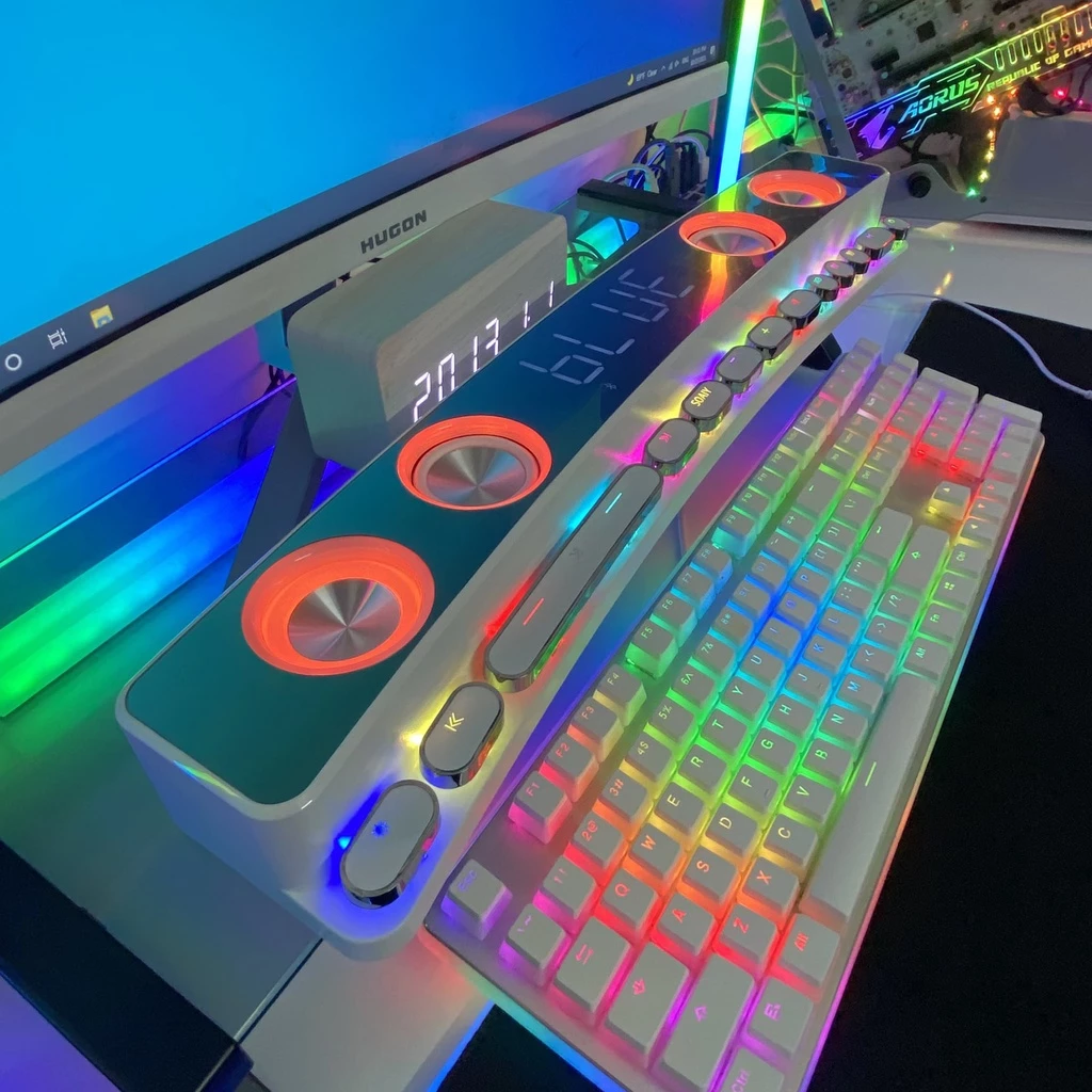 LOA SOUNDBAR MÁY TÍNH BLUTOOTH SH39 LED RGB NÚT PHÍM CƠ HÀNG CHẤT LƯỢNG CAO