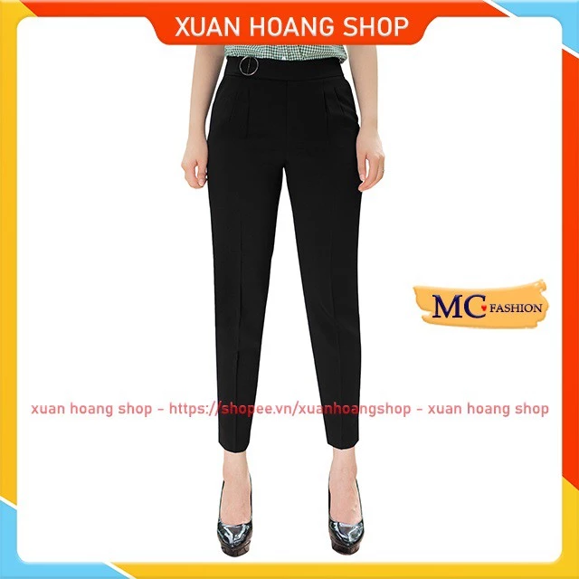 Quần Tây Nữ Công Sở Lưng Cao, Âu Baggy Đẹp Mc Fashion, Màu Đen, Xanh Tím Than, Size Đủ. Chất Vải Co Giãn Nhẹ, Q0461