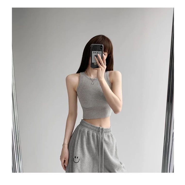 Áo ba lỗ nữ, áo croptop sát nách nữ kiểu ôm body tank top vải cotton co giãn tốt, mặc đi chơi, đi biển,