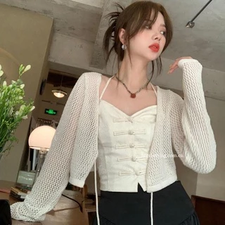 Áo Khoác cardigan Dệt Kim Mỏng Chống Nắng Thời Trang Mùa Hè Cho Nữ