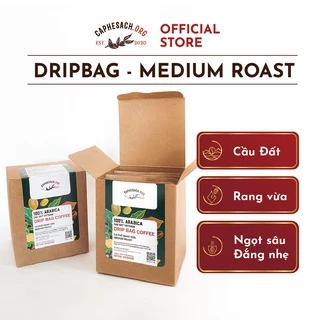 Cà phê Túi Lọc Drip Bag 100% Arabica Rang Vừa - Hộp 8 gói x 15G
