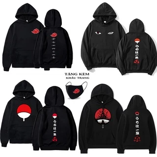 Áo Naruto - BST ÁO KHOÁC ÁO HOODIE HÌNH AKATSUKI UCHIHA, SASUKE , NARUTO ANIME KÈM QUÀ TẶNG 💖