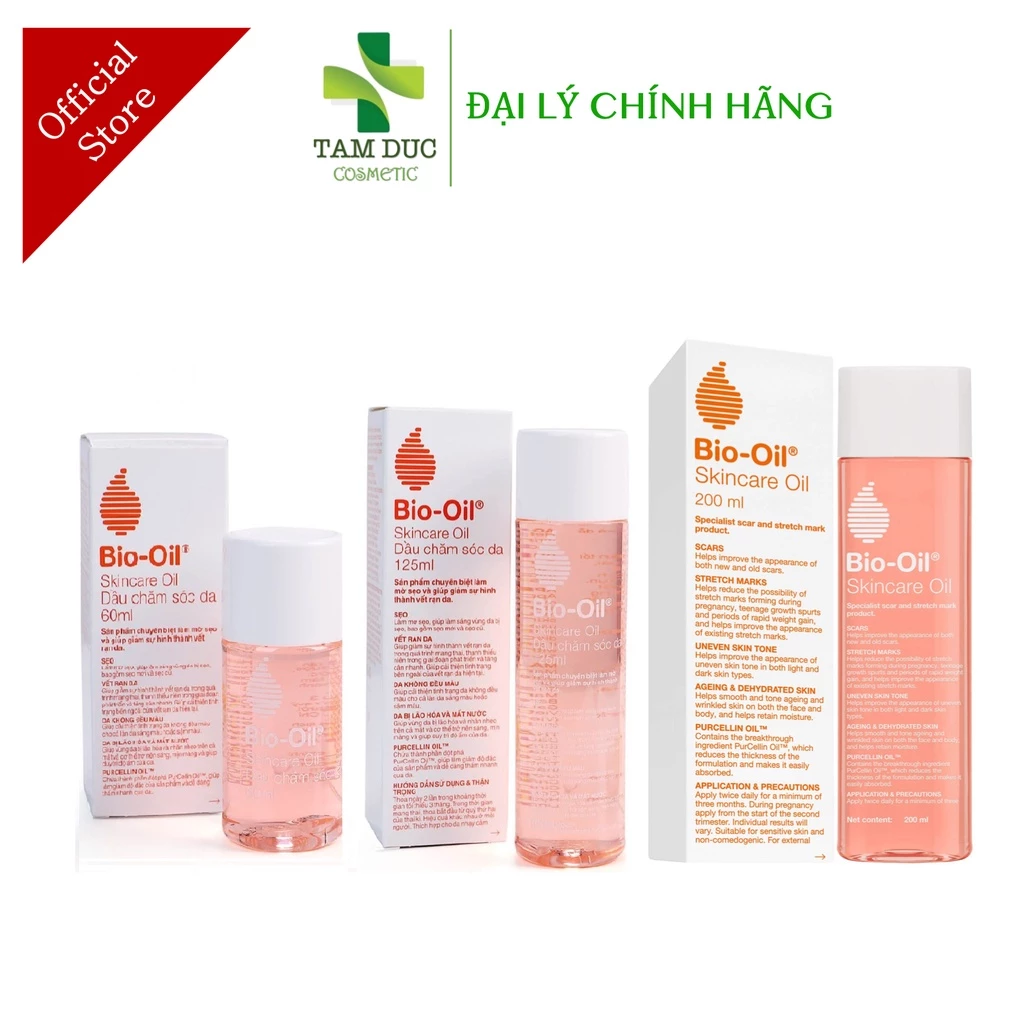 Dầu Chăm Sóc Da Bio-Oil Làm Giảm Rạn Da, Mờ Sẹo BIO-OIL SKINCARE OIL 60ML - 125ML - 200ML - Hàng Chính Hãng