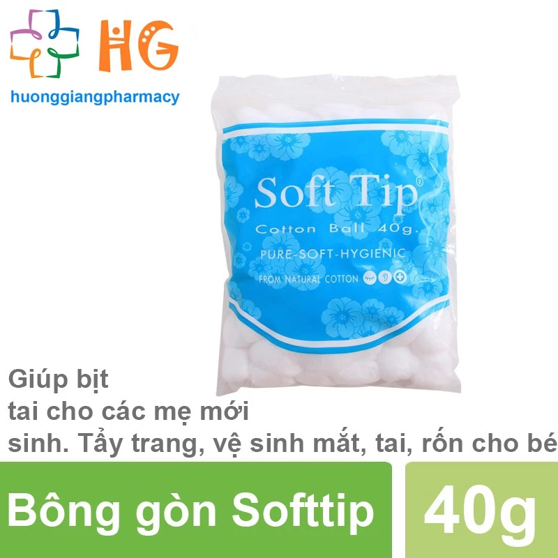 Bông gòn Soft Tip Thái Lan - Hỗ trợ đút tai cho mẹ sau sinh để tránh tiếng động mạnh, tẩy trang, vệ sinh cho bé ở rốn,..