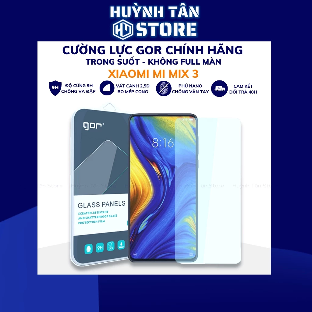 Kính cường lực Xiaomi Mi Mix 3 trong suốt chính hãng GOR