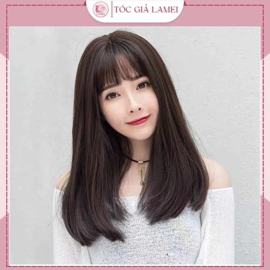 Tóc Giả Nguyên Đầu Cụp Ngắn 35cm Sợi Tơ Hàn Quốc Mềm Mượt