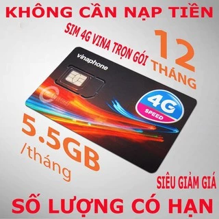 Sim 4G Vinaphone D500 Sim Vào Mạng Trọn Gói Một Năm Không Nạp Tiền ( 5GB x 12 Tháng) Sim Sóng Khỏe Truy Cập Thả Ga