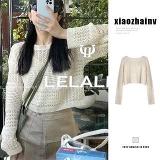 Áo sweater XIAOZHAINV tay dài chống nắng phong cách cổ điển Hàn Quốc cho nữ