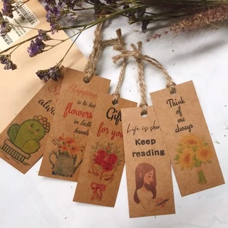 Book mark  kraft vintage đánh dấu trang sách/ tập vở/ decor Scrapbook/ Bullet Journal/ hộp quà/ túi/ chai lọ