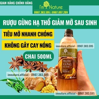 Rượu Gừng Hạ Thổ I'm Nature Giúp Giảm Mỡ - Đánh Gió - Phòng Ngừa Cảm Cúm 500ml