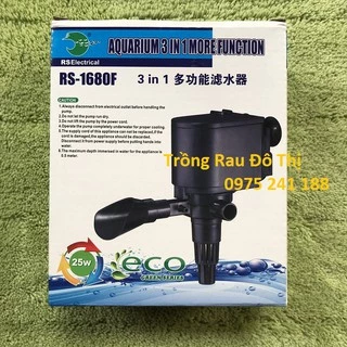 Máy bơm bể cá, hồ cá 3 trong 1 RS 1680F, công suất 25W, đẩy cao 1.3m