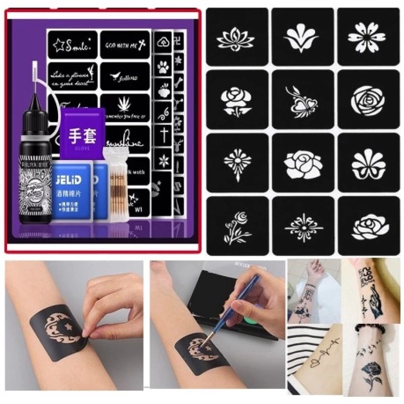 XẢ KHO RẺ  VÔ ĐỊCH Hình Xăm dán tạm thời 15 ngày tặng kèm mực xăm, khuôn xăm tạm thời