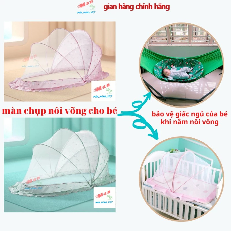 Màn chụp siêu gấp gọn  cho bé nằm nôi cũi cao cấp (1 CÁI)