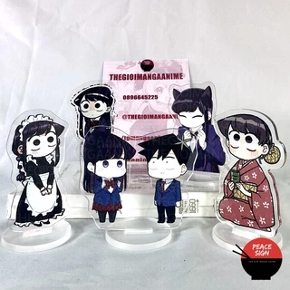 (8cm) Mô hình standee KOMI Can't Communicate NỮ THẦN SỢ GIAO TIẾP in hình anime chibi mica trưng bày