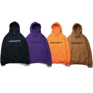 Áo Hoodie Nhung Dày Dặn Thêu Chữ carhartt Thời Trang Unisex