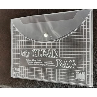 [SỈ/BUÔN] Combo 100 Túi Clear Bag Khổ A4 mã 17580 Có Khuy Bấm siêu bền màu trắng