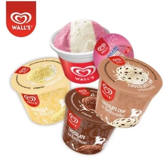 [SHIP HỎA TỐC] Kem ly Wall's cup 90ml vị Socola/Vani/Dâu/Socola chip