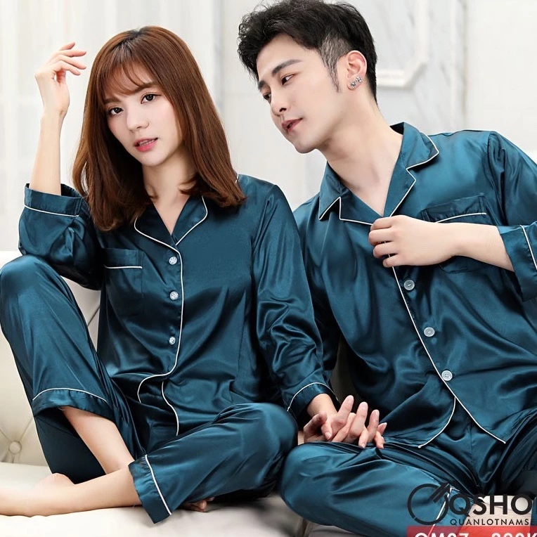 [ SALE TỤT GỐC ] Bộ Mặc Nhà Nam Nữ Uniex Trơn Dài Tay Chất Lụa Siêu Mềm (Hàng Có Sẵn)W2