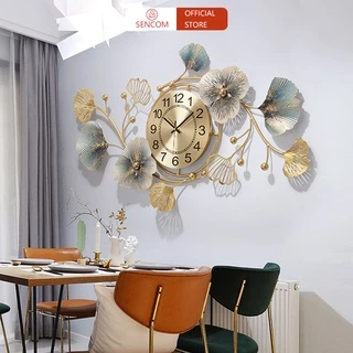 Đồng hồ treo tường phòng khách độc đáo SENCOM, đồng hồ trang trí decor phong cách Bắc Âu - A2111