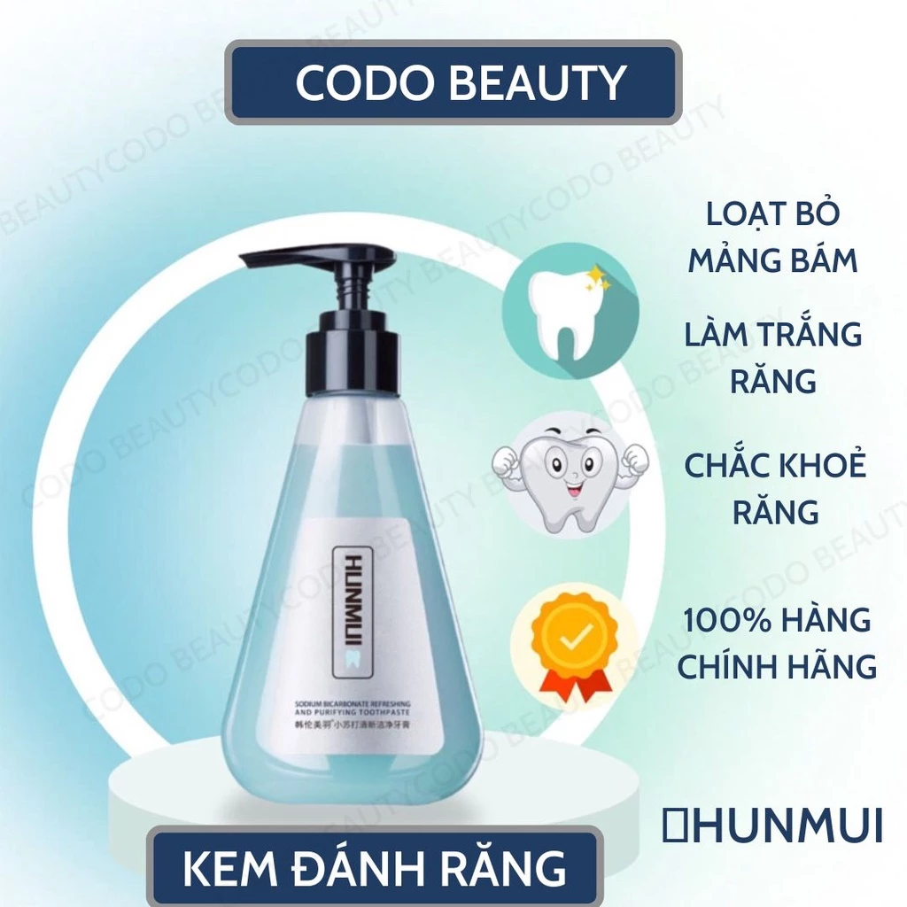 Kem Đánh Răng HUNMUI - Kem Đánh Răng Dạng Gel Lỏng Thơm - Vệ Sinh Răng Miệng Giảm Ố Vàng Hương Thơm Mát Không Hôi Miệng