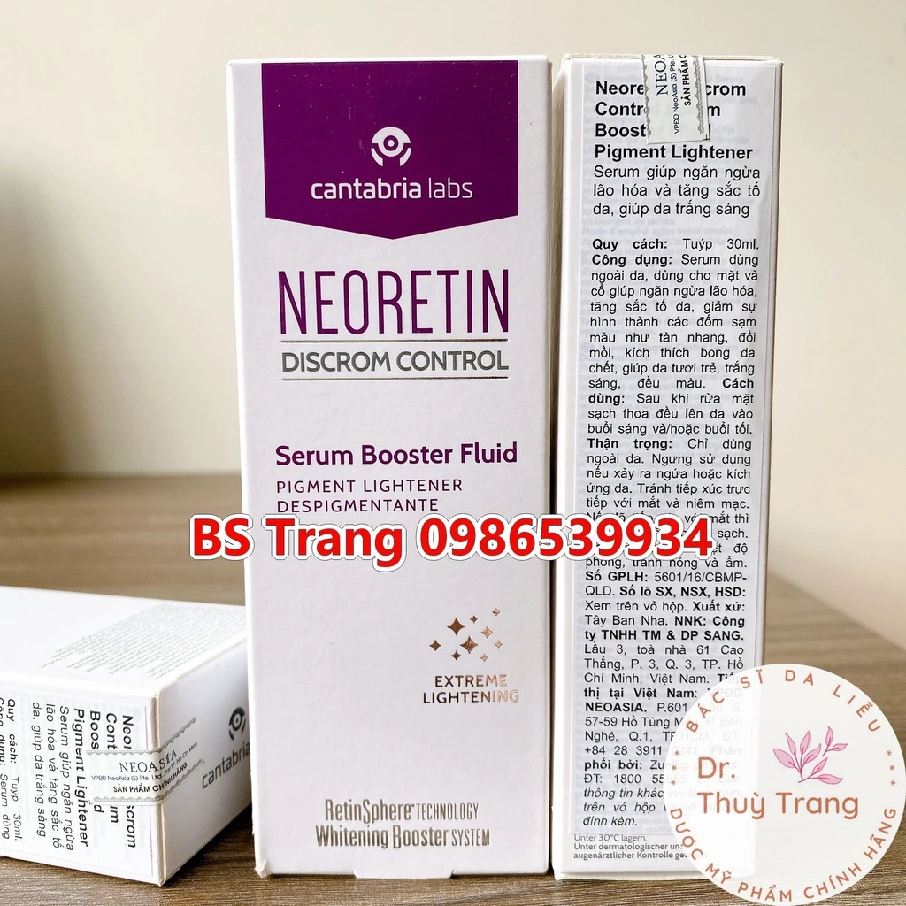 [TEM NHẬP KHẨU] Serum Sáng Da, Giảm Thâm Nám NEORETIN Discrom Serum Booster Fluid 30ml