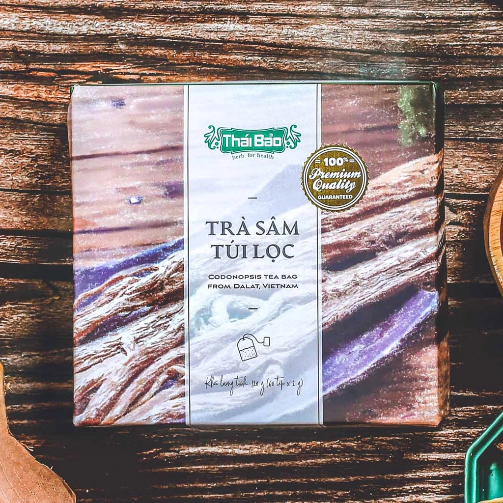 Trà sâm túi lọc Langfarm x Thái Bảo - Thảo mộc cho sức khoẻ, thơm dịu vị thiên nhiên, sản xuất tại Đà Lạt