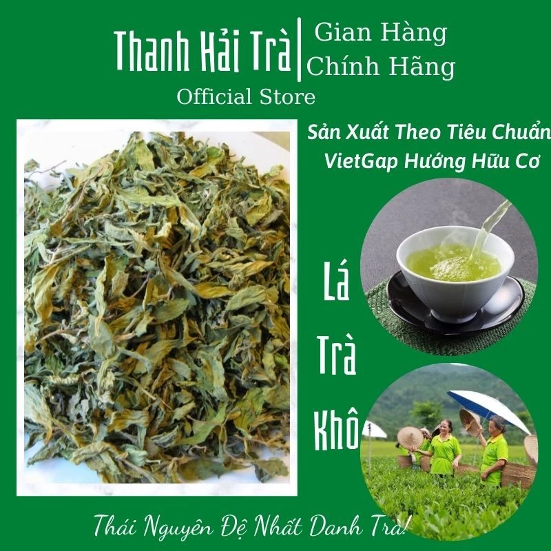 Lá Trà Xanh Sấy Khô Lá Chè Thái Nguyên Sấy Nguyên Lá 200g [Tra Thai Nguyen]