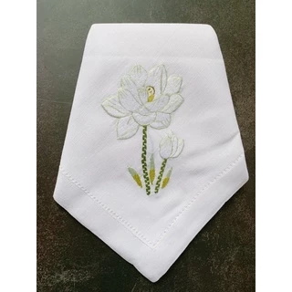 Khăn ăn Tanmy Dessign linen thêu tay hình hoa sen set 6.