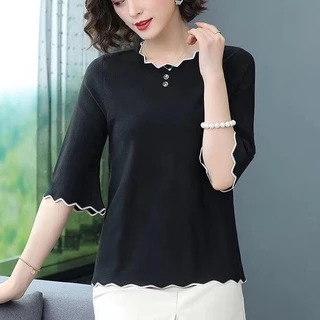 Áo Thun Ngắn Tay plus size Thời Trang Mùa Hè Dành Cho Nữ