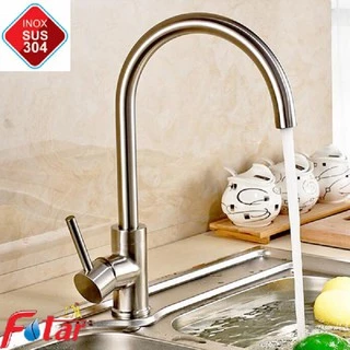 [VÒI TRÒN NƯỚC MẠNH] Vòi Rửa Chén Bát Nóng Lạnh INOX 304 N4002 Fotar Quay 360 độ dùng được 2 hộc chậu và 2 dây VÒI SỐ 6