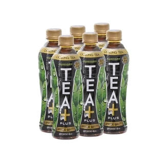 Now Ship - Lốc 6 chai trà ô long Tea+ Plus 455 ml