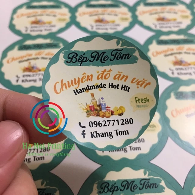 Combo 1000 tem dán shop đồ ăn vặt handmade