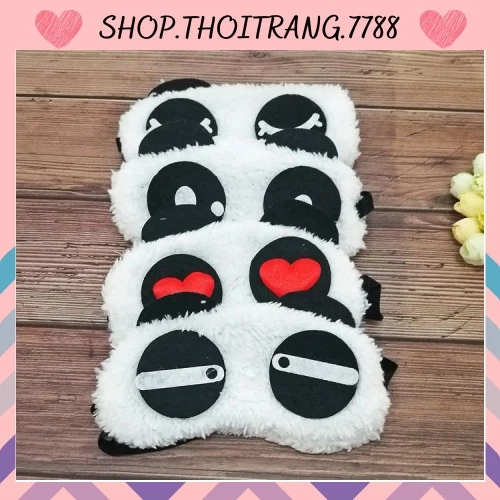 Miếng Bịt Mắt Ngủ Bằng Vải Nhung Lông Thiết Kế Hình Gấu Trúc Dễ Thương 2461