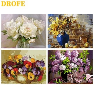 DROFE Bộ Tranh Sơn Dầu Số Hóa Thủ Công DIY 40x50cm Dùng Trang Trí