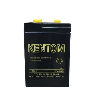 Bình Ắc Quy Khô gắn Quạt Sạc, Đèn Sạc 6V 5A Kentom