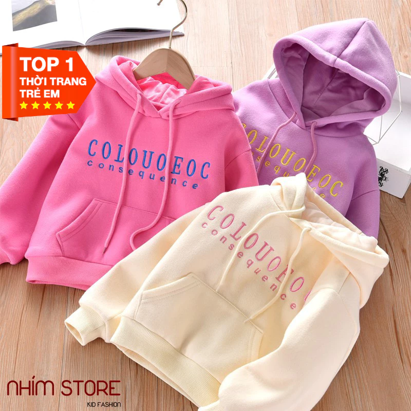 Áo khoác bé gái trai áo nỉ hoodie cho trẻ em từ 6-65KG size đại COL