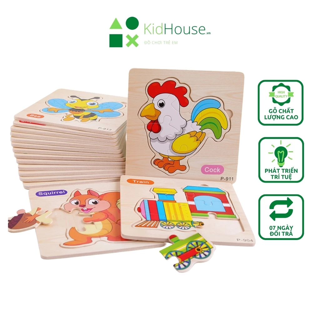 Tranh ghép hình cho bé 3d giúp phát triển tư duy, trí tuệ Kidhouse.vn