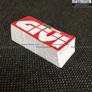 GIVI[7.5x3.2cm] decal cao cấp chống nước, sắc nét, bền màu, dính chặt. Hình dán logo trang trí mọi nơi, in theo yêu cầu