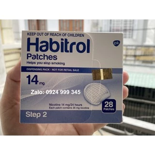 Miếng dán Habitrol 14mg Step 2 hộp 28 miếng Cai Thuốc Hiệu Quả (Date mới | Sx Đức)